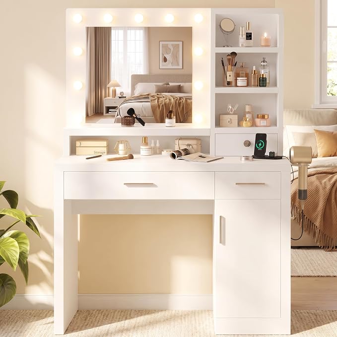 White LED Makeup Vanity Desk