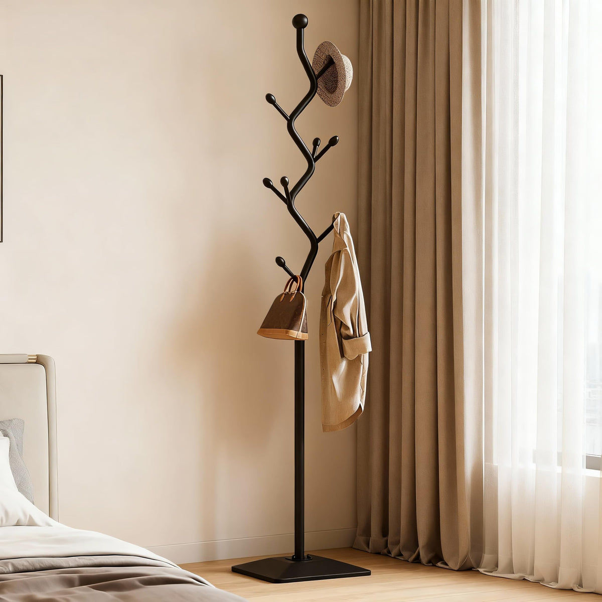 8-Hook Metal Coat Rack