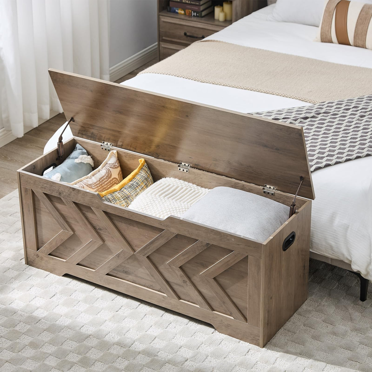 Wood Storage Bench