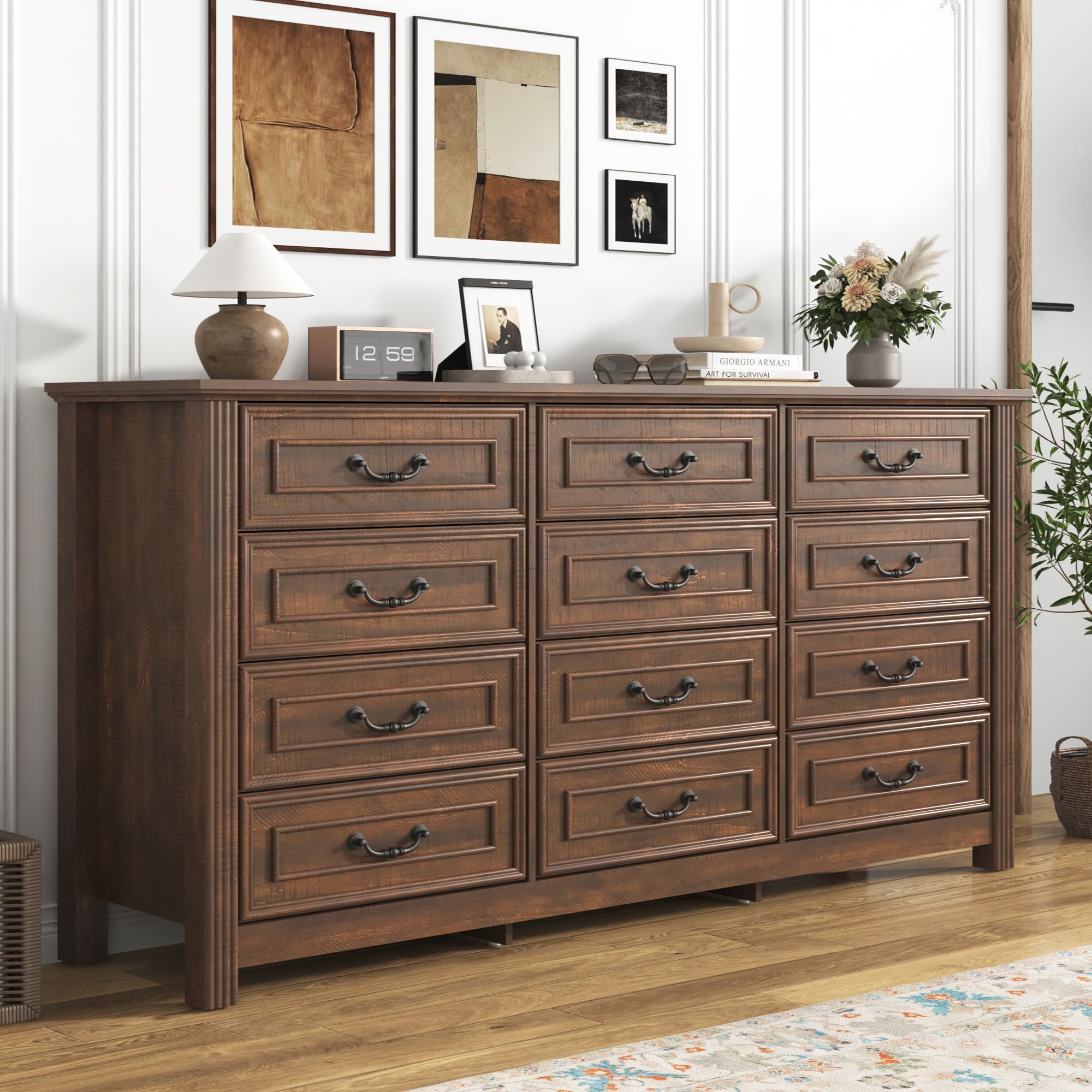 12-Drawer Farmhouse Dresser, 63"W