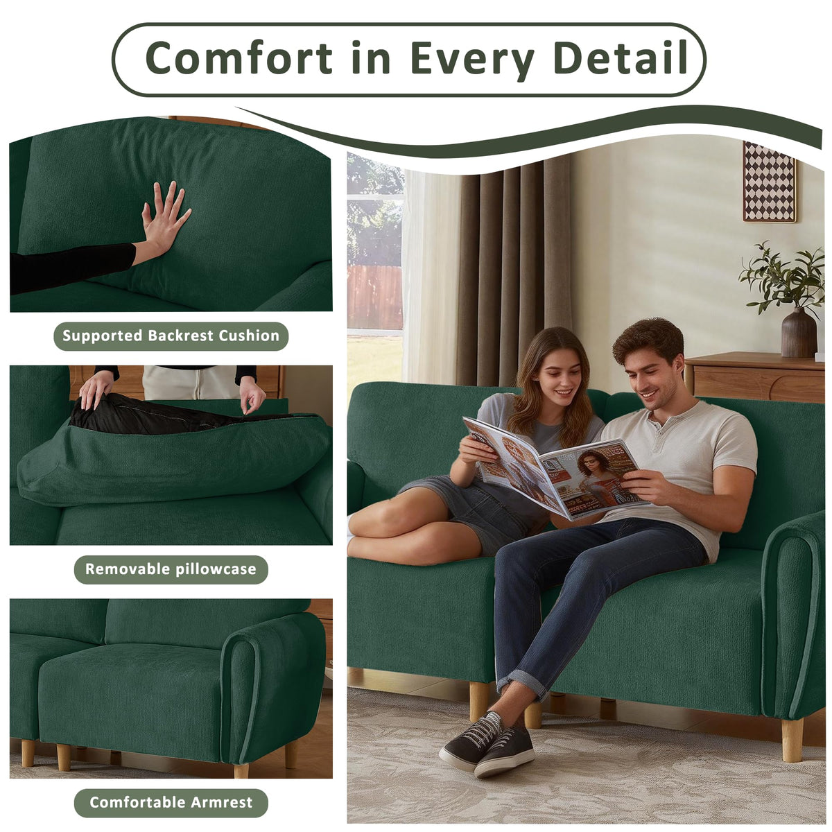 Chenille Loveseat Sofa
