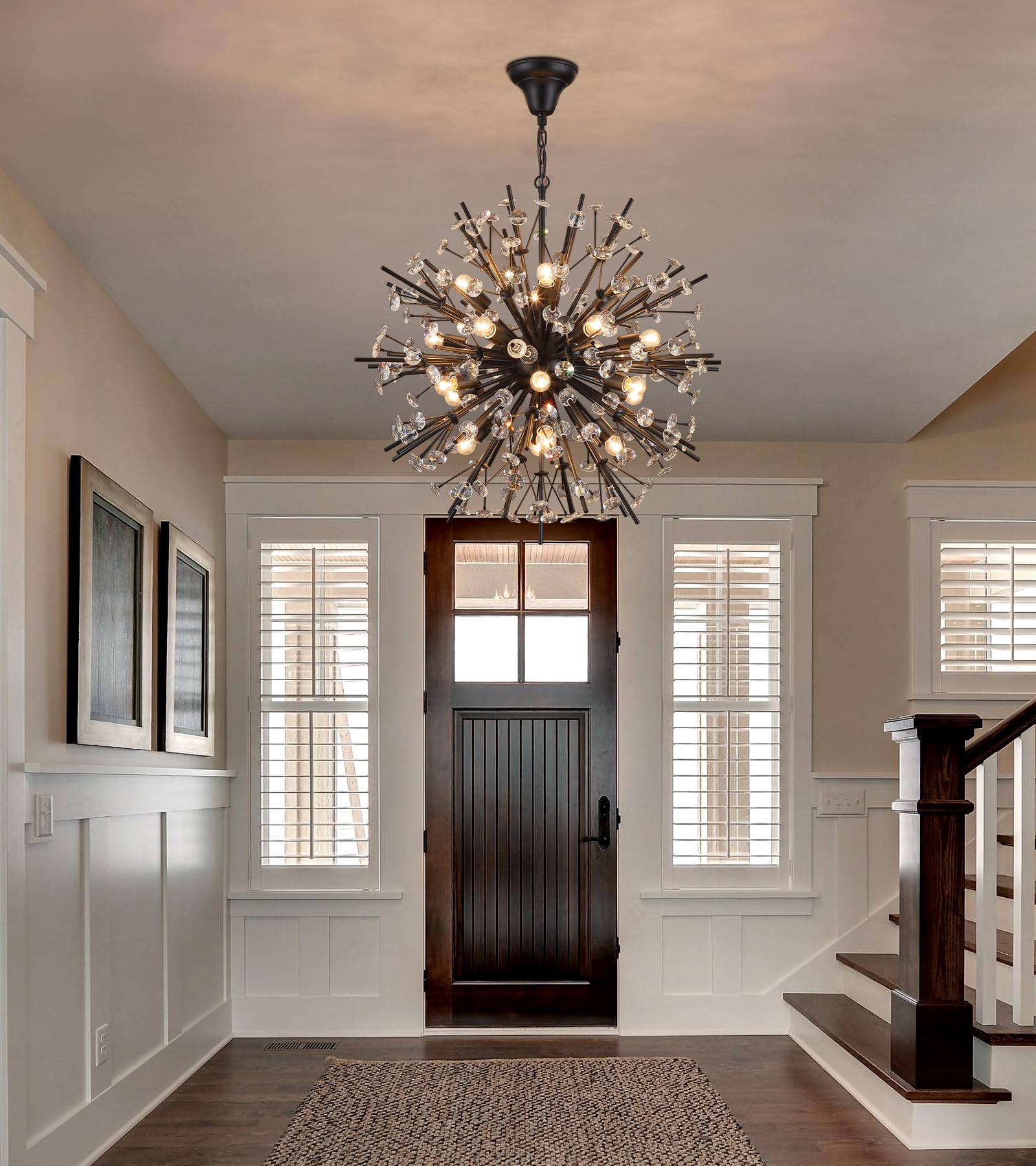 20-Light Firework Crystal Chandelier for High Ceilings