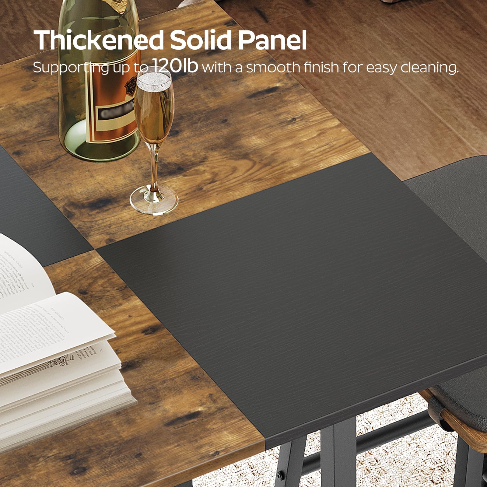 Square Bar Table with Footrest