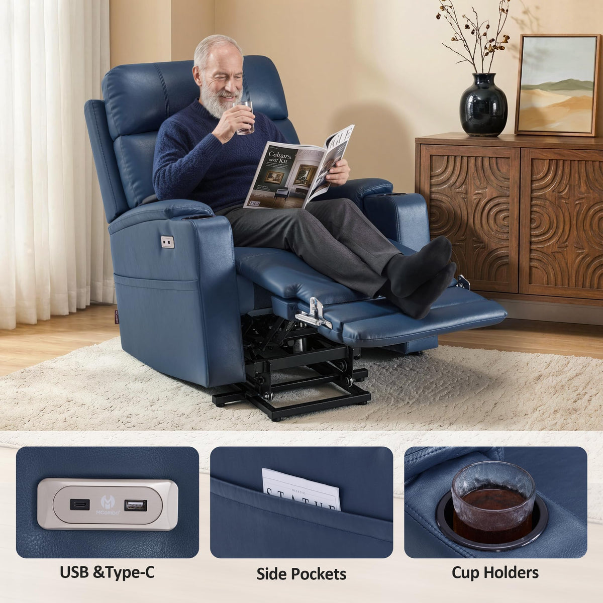 Tall Dual Motor Lift Recliner