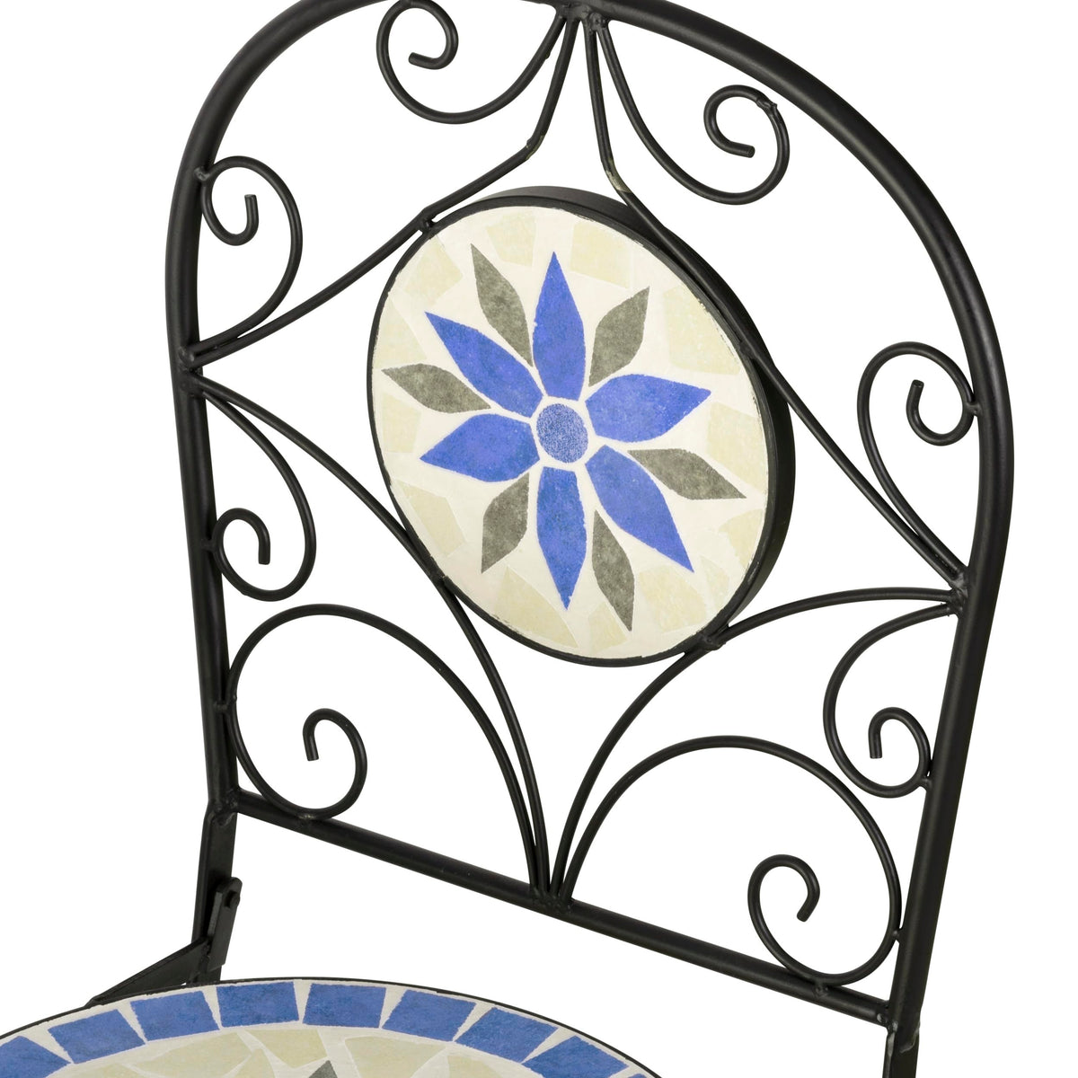 Alpine Corporation Blue and Beige Mosaic Bistro Set, 3-Piece