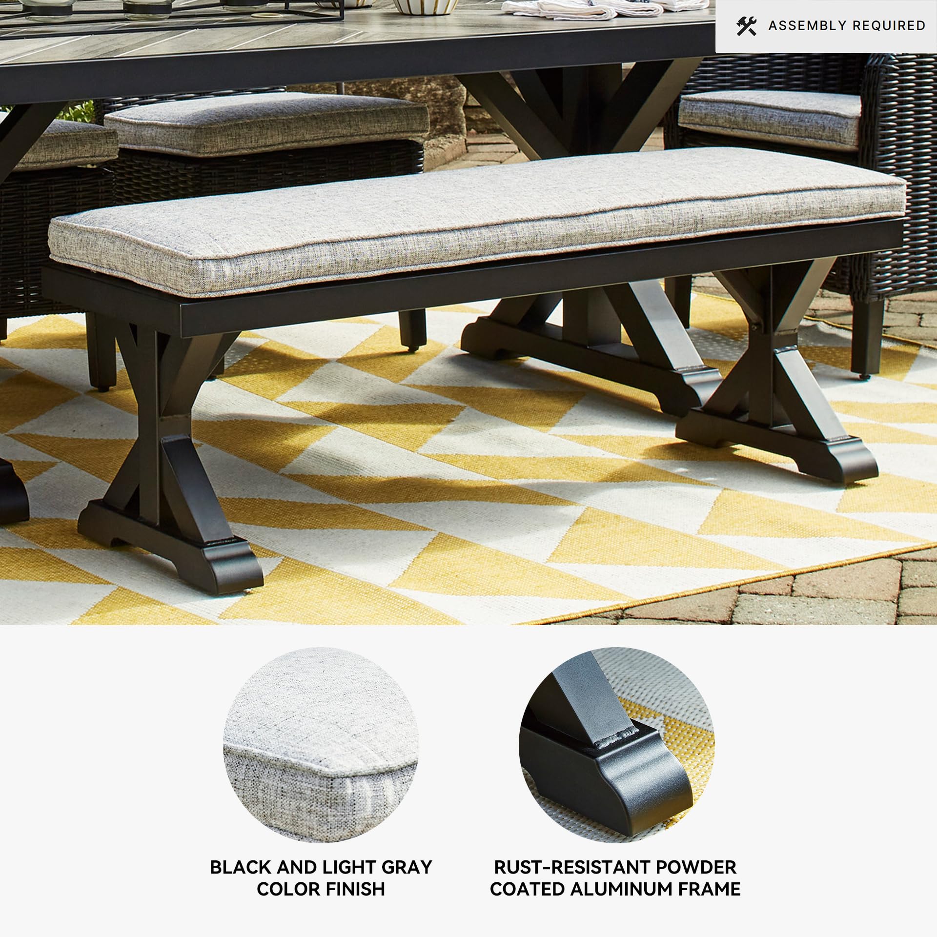 Outdoor Bench with Cushion