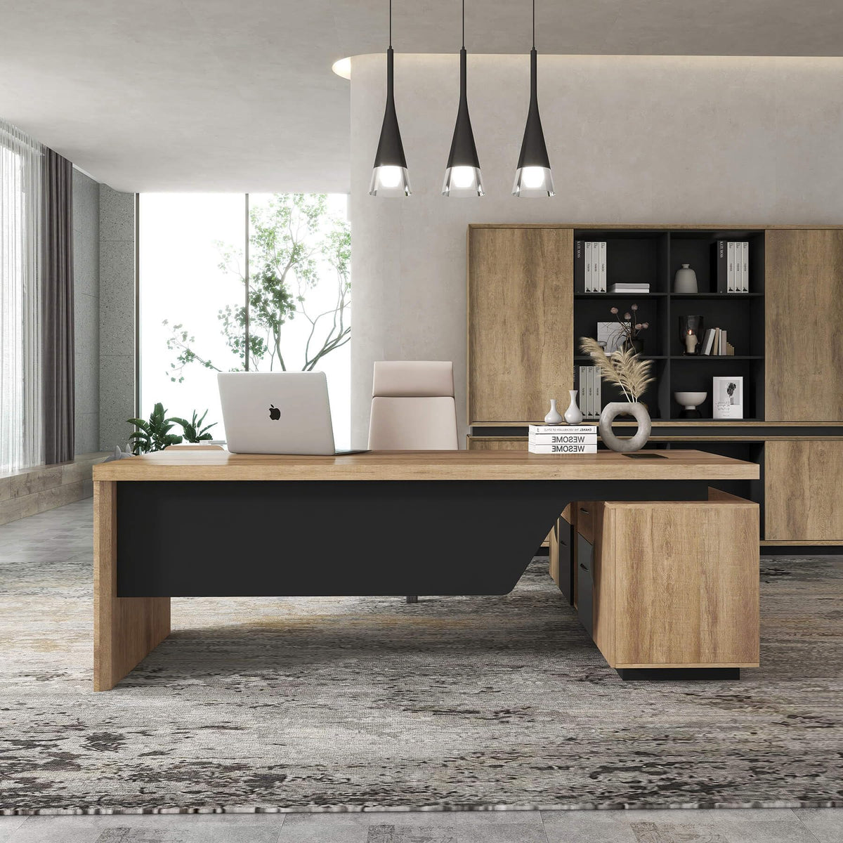 Adjustable L-Shaped Executive Desk