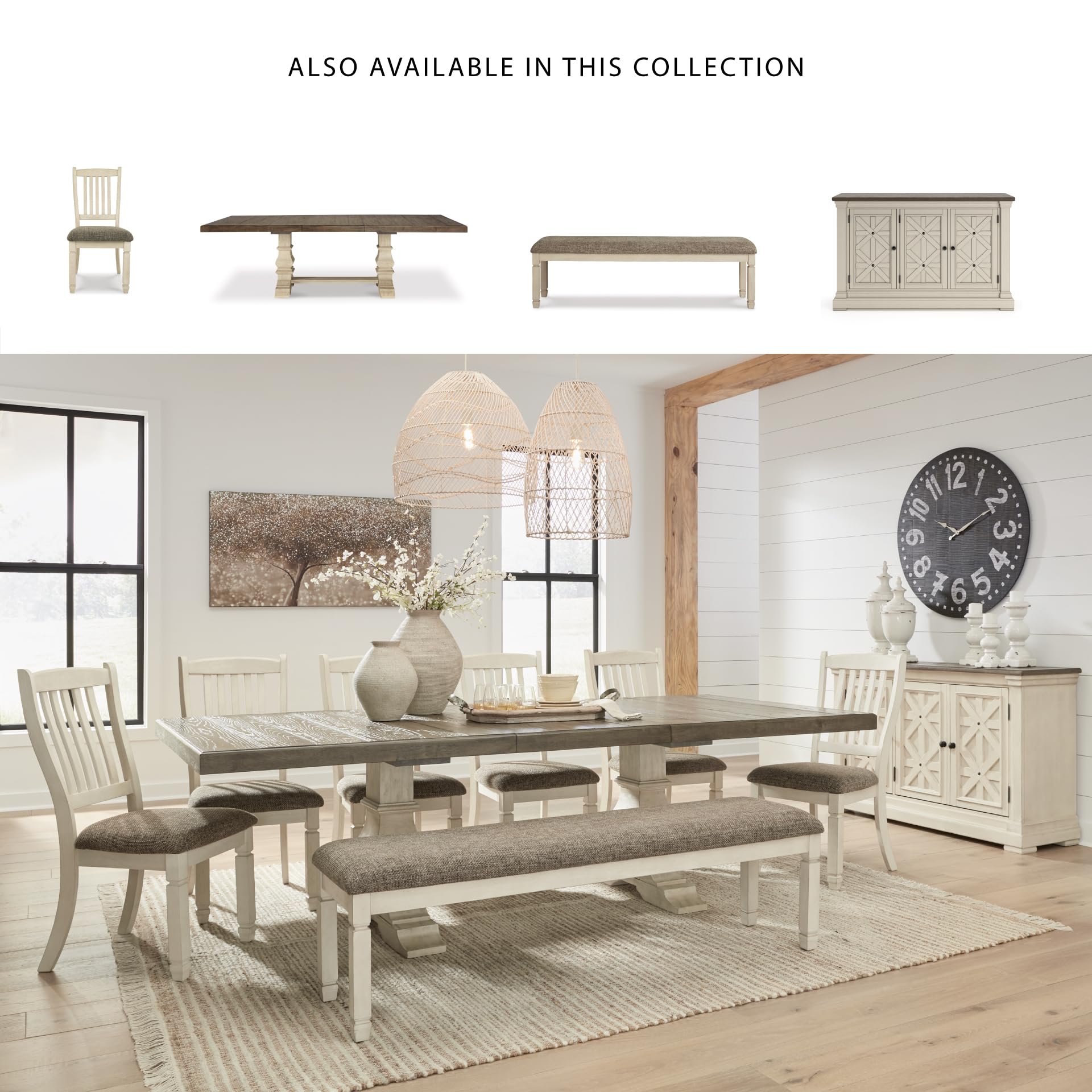 Upholstered Dining Bench with Foam Cushion