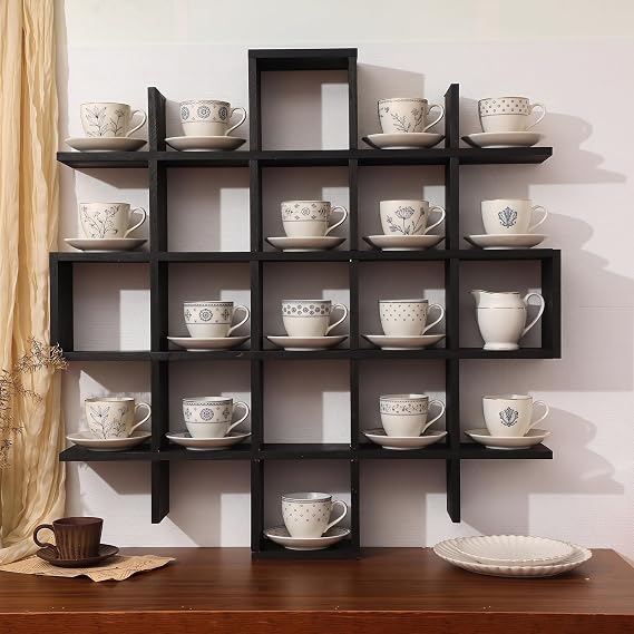 Rustic Wood Wall Display Shelf