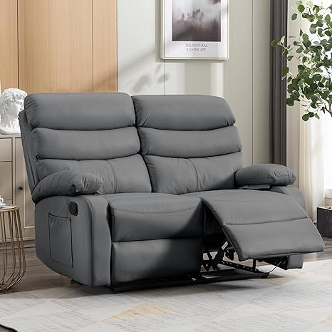 Reclining Loveseat Sofa with Side Pockets