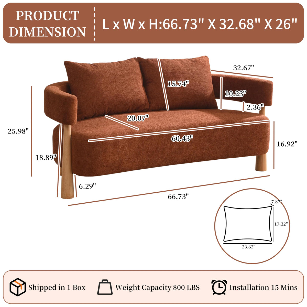 Curved Teddy Fleece Loveseat