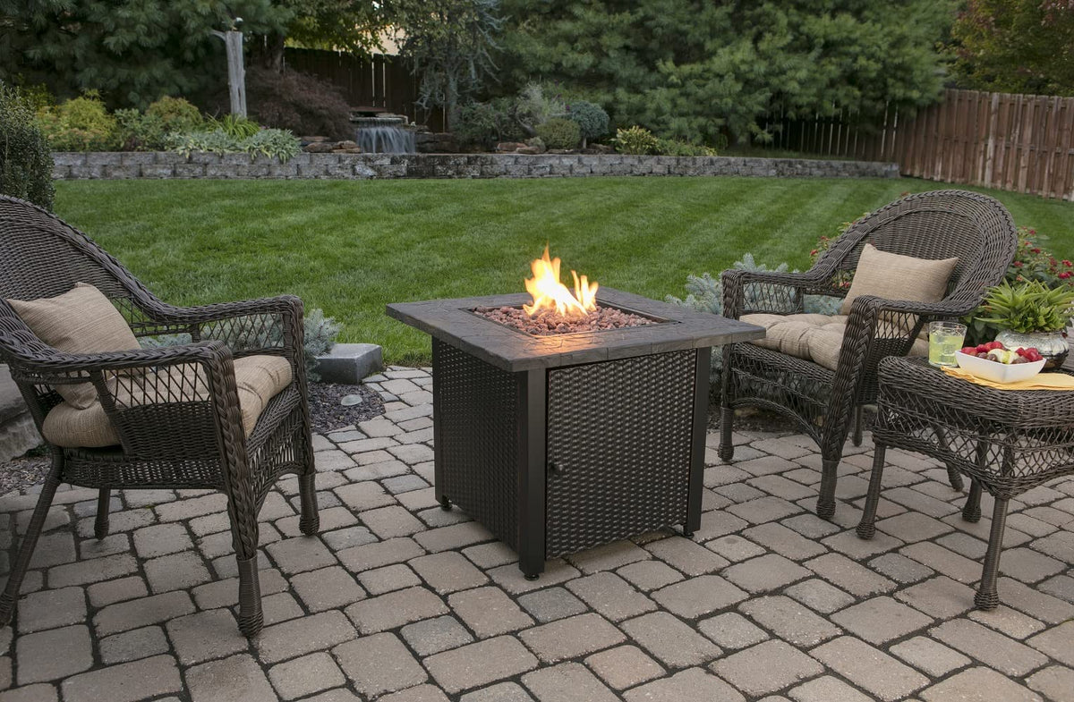 Square Propane Fire Pit Table