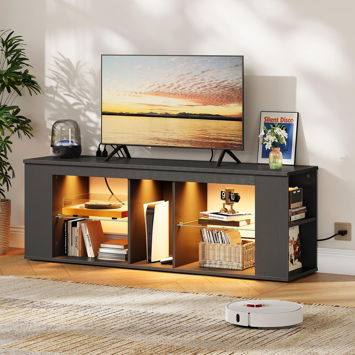 Black LED TV Stand