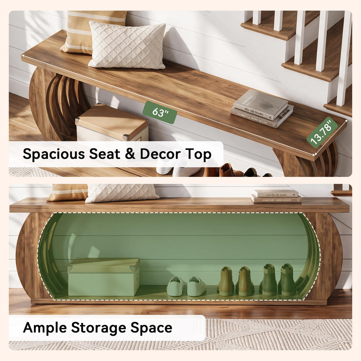 Farmhouse Entryway Storage Bench