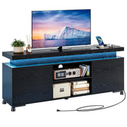 TV Stand with LED Lights & Power Outlet – 59" & 70"