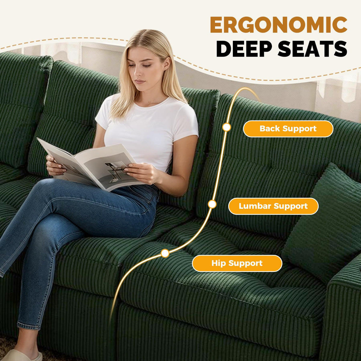 Green Corduroy Loveseat