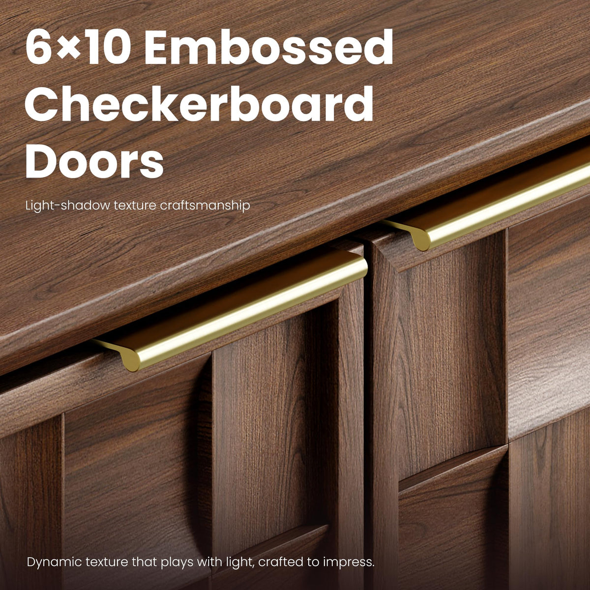Walnut Checkerboard Sideboard