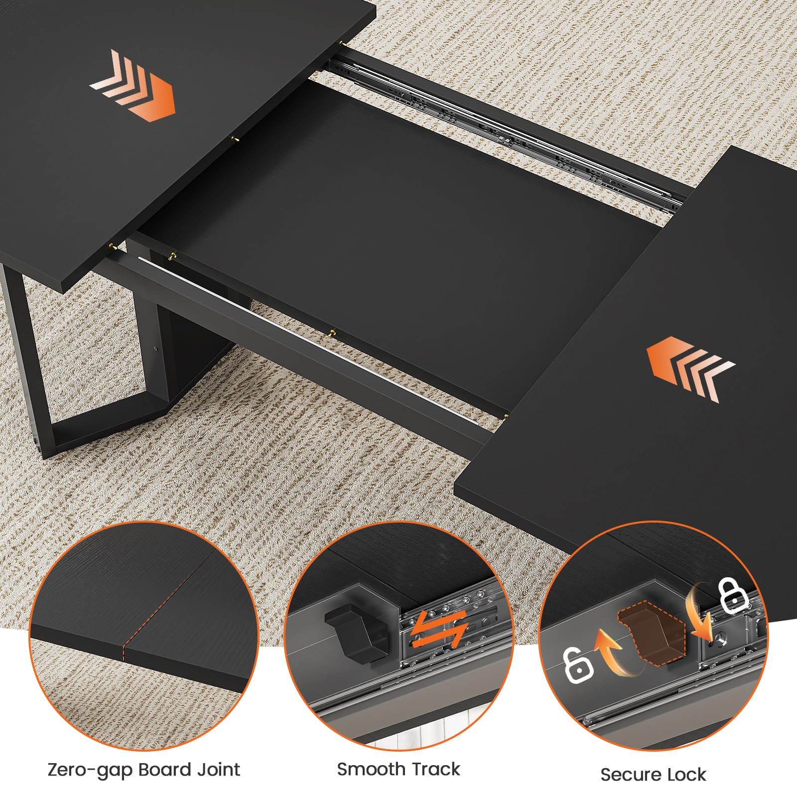Extendable Dining Table Set for 4-6