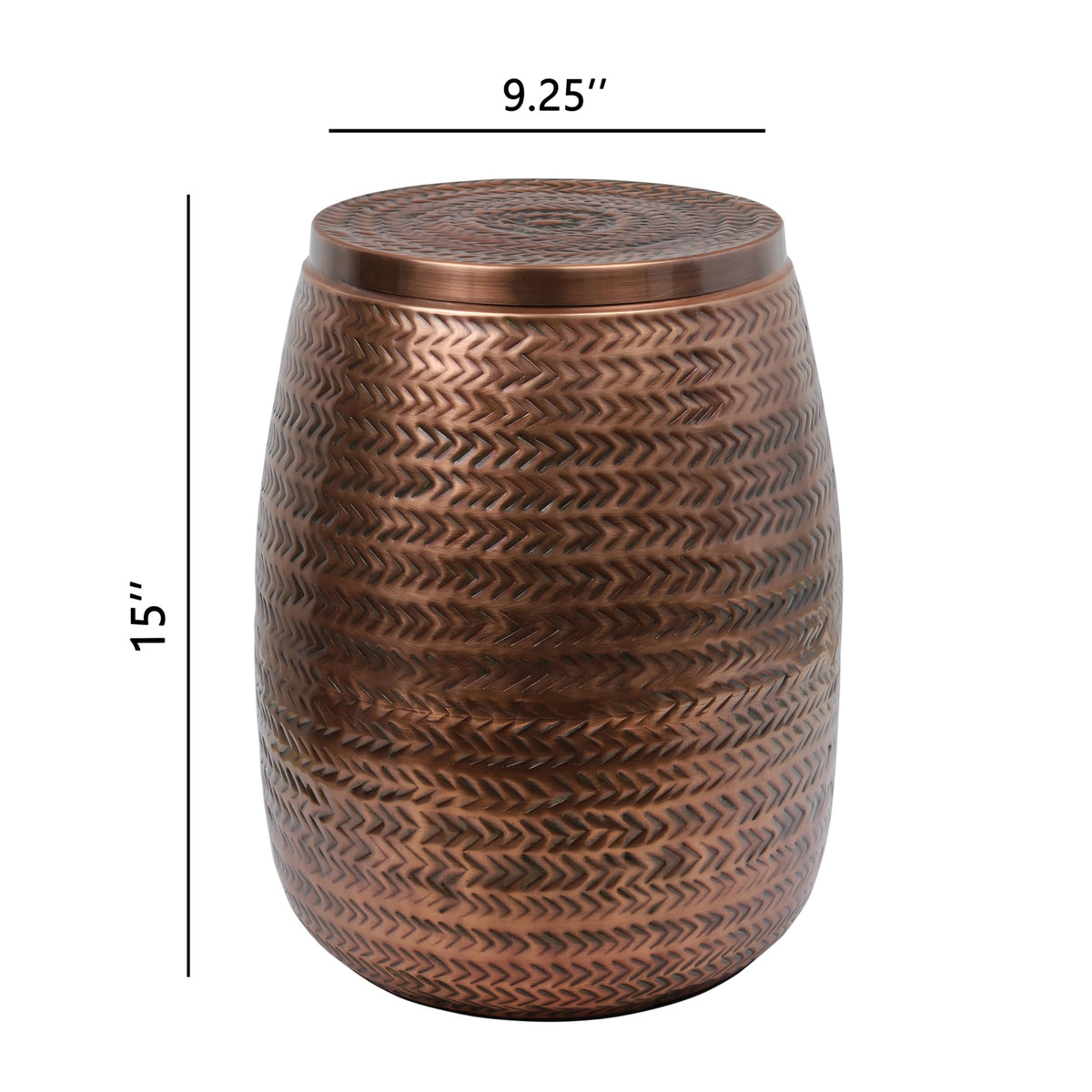 Metal Drum Storage Side Table