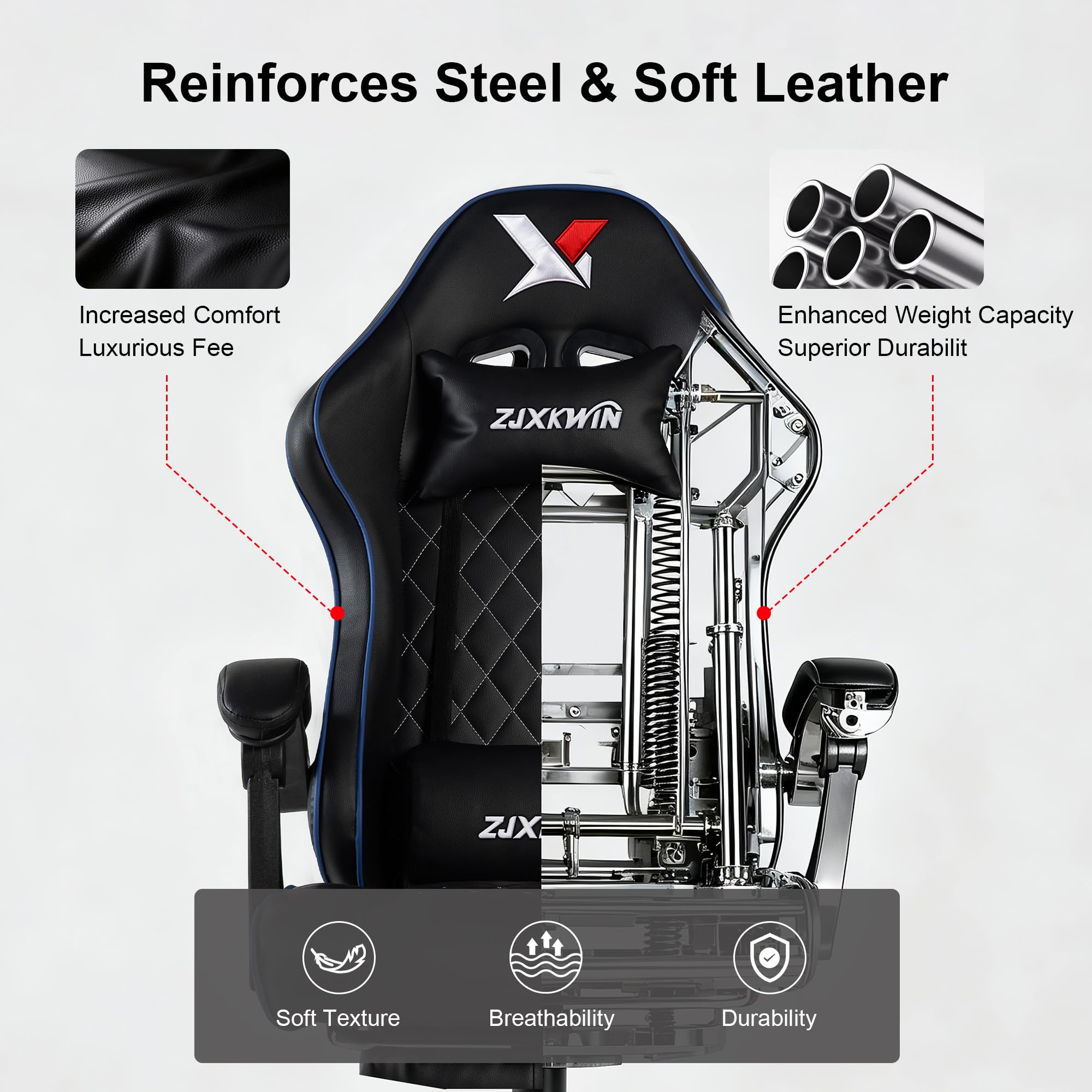 Ergonomic High-Back Gaming Chair with Footrest & Lumbar Support