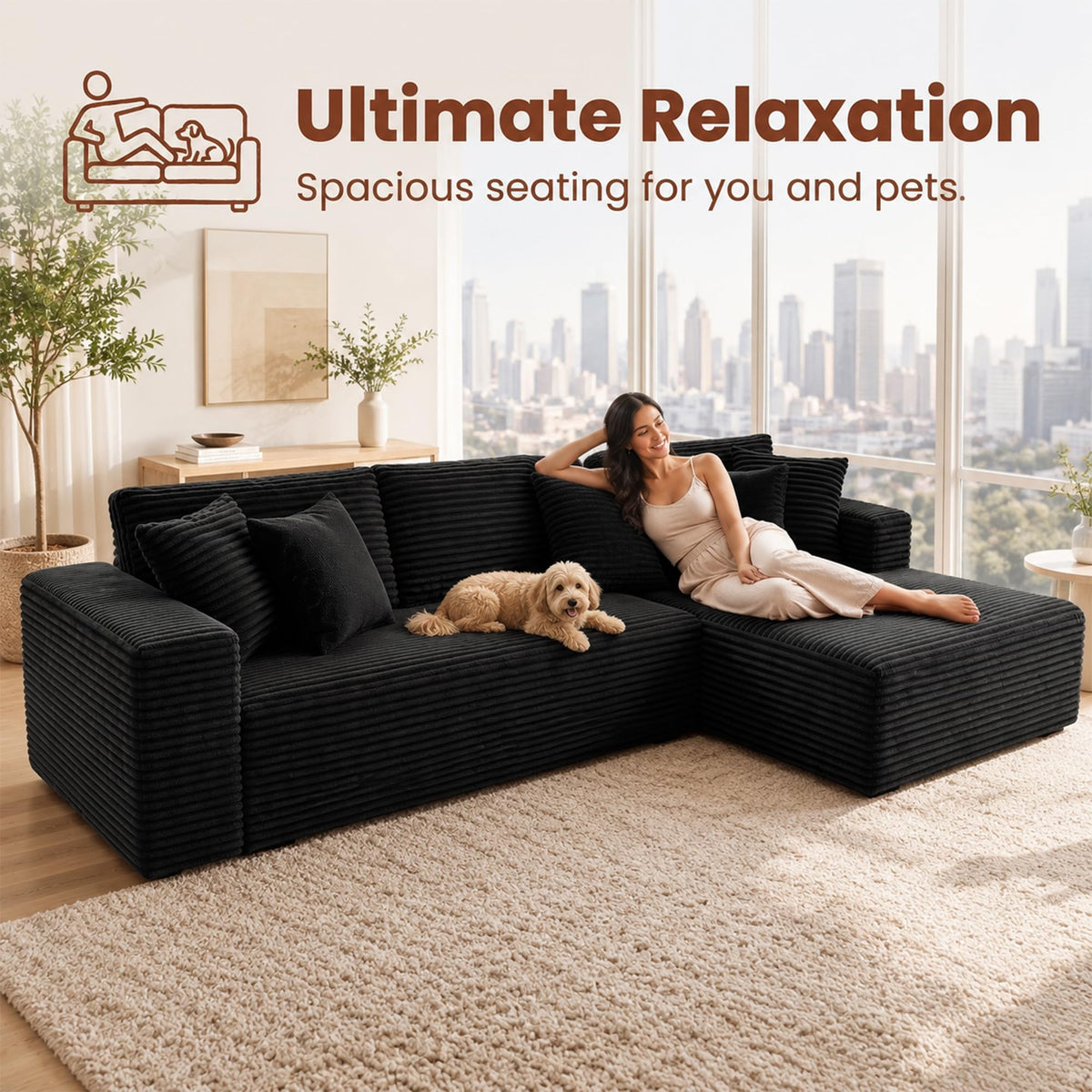 Corduroy Modular Sectional Sofa