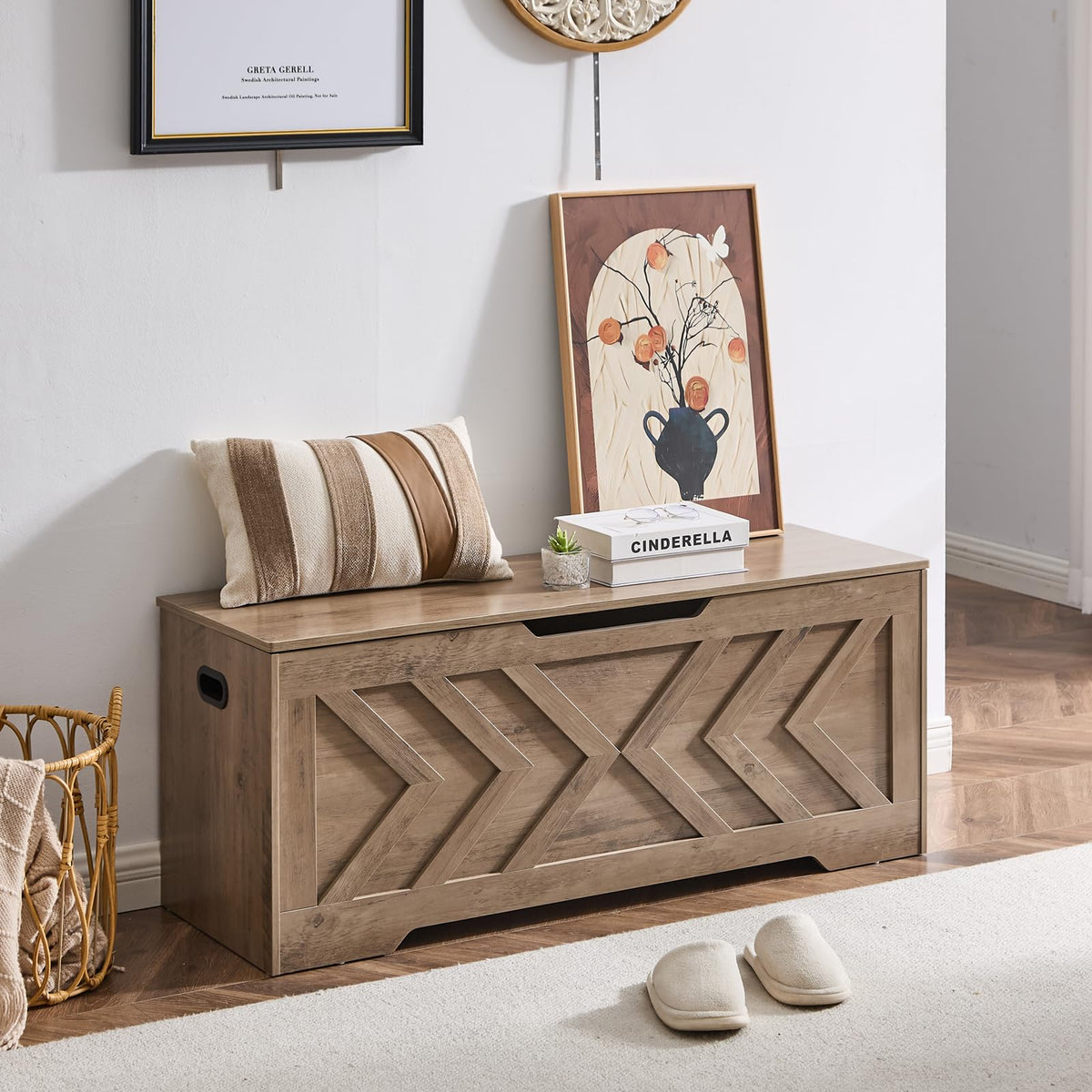 Wood Storage Bench