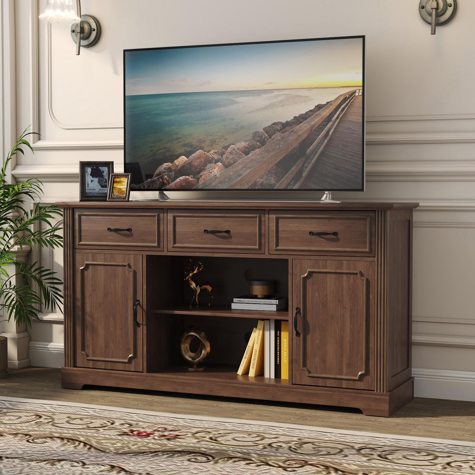 Mid-Century TV Stand with Storage for TVs up to 65"