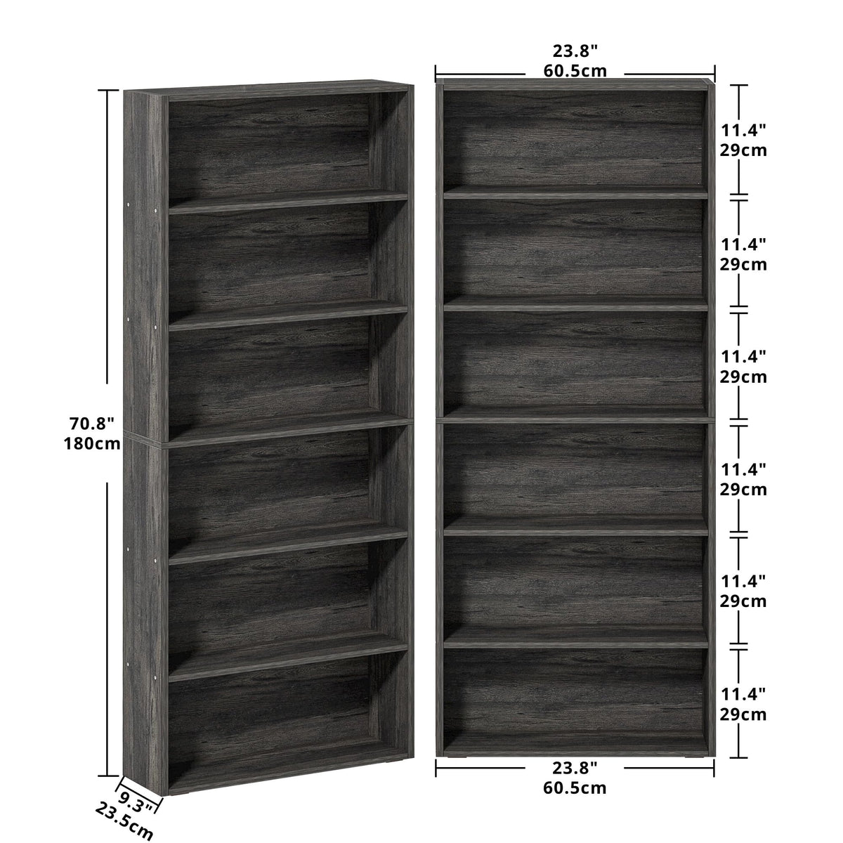 6-Tier Wood Bookcase