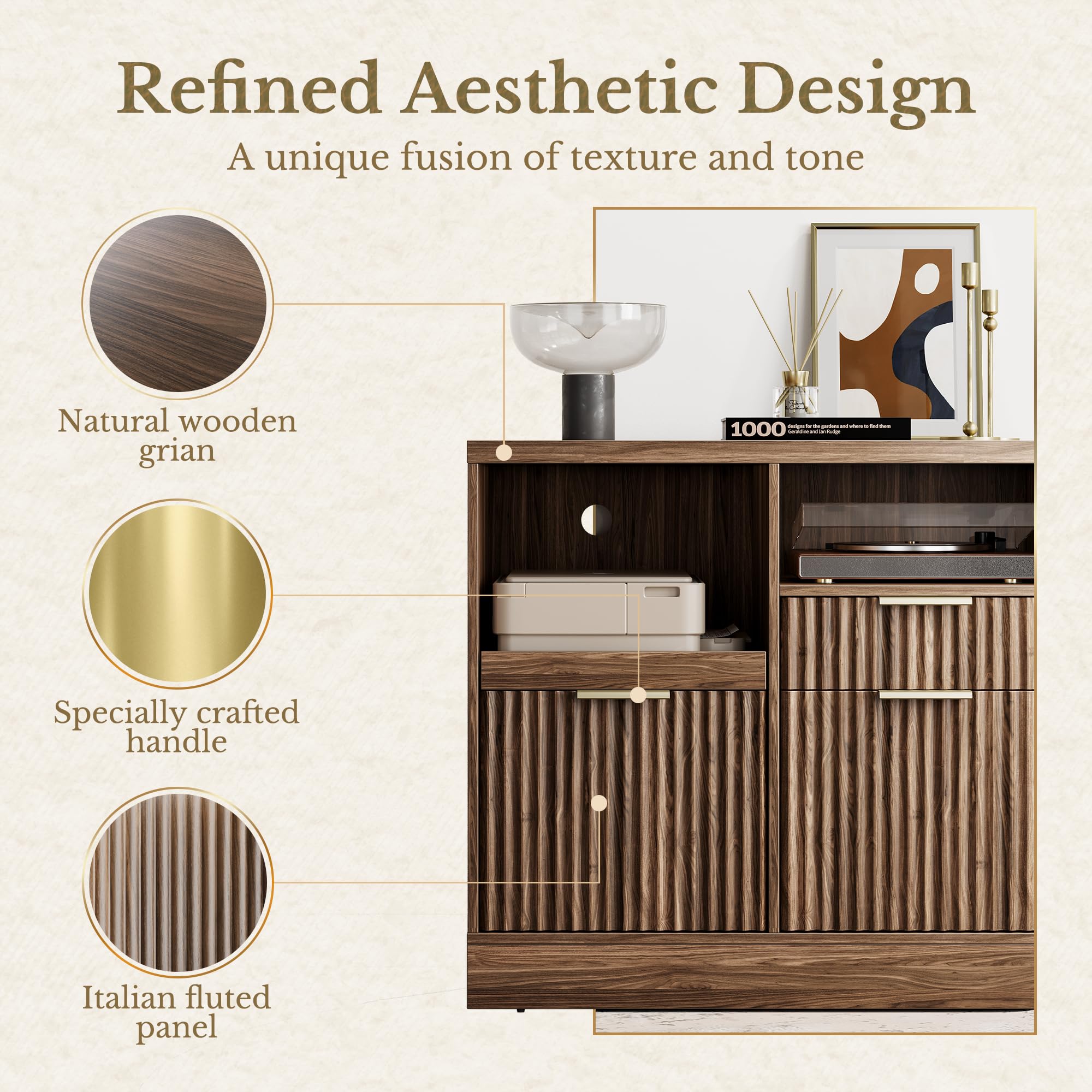 3-Drawer File Cabinet with Charging Station