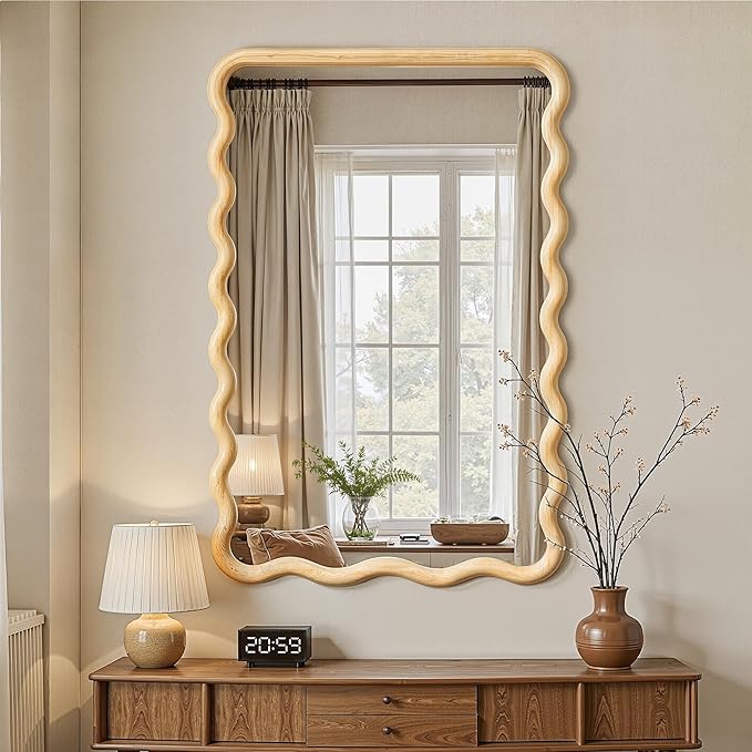 Wavy Wood Full Length Mirror