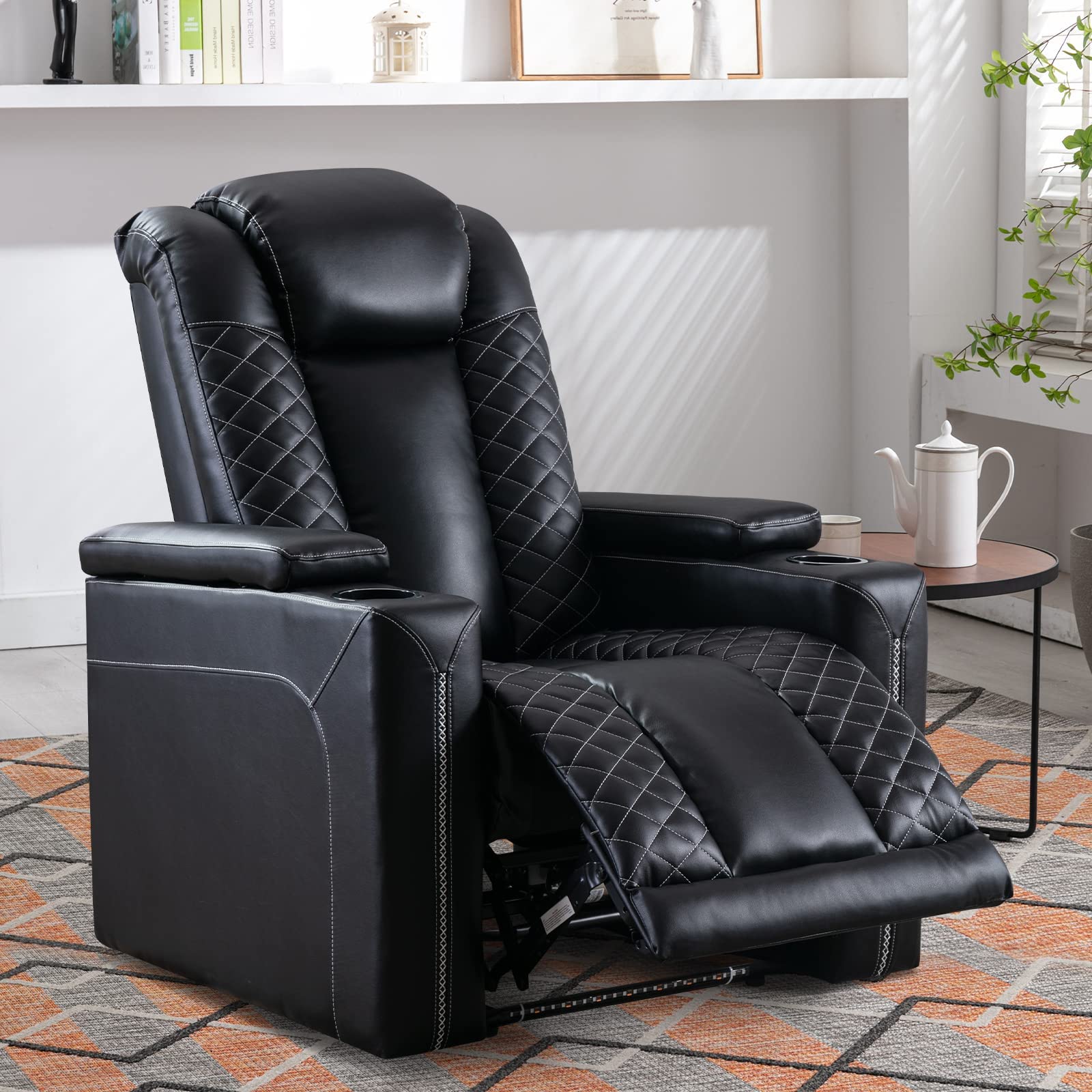 Power Recliner Chair with USB Ports, Cup Holders & Ambient Lighting