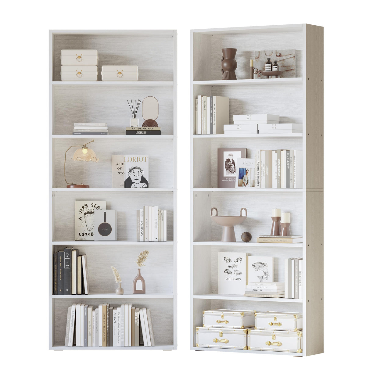 White 6-Tier Bookcase
