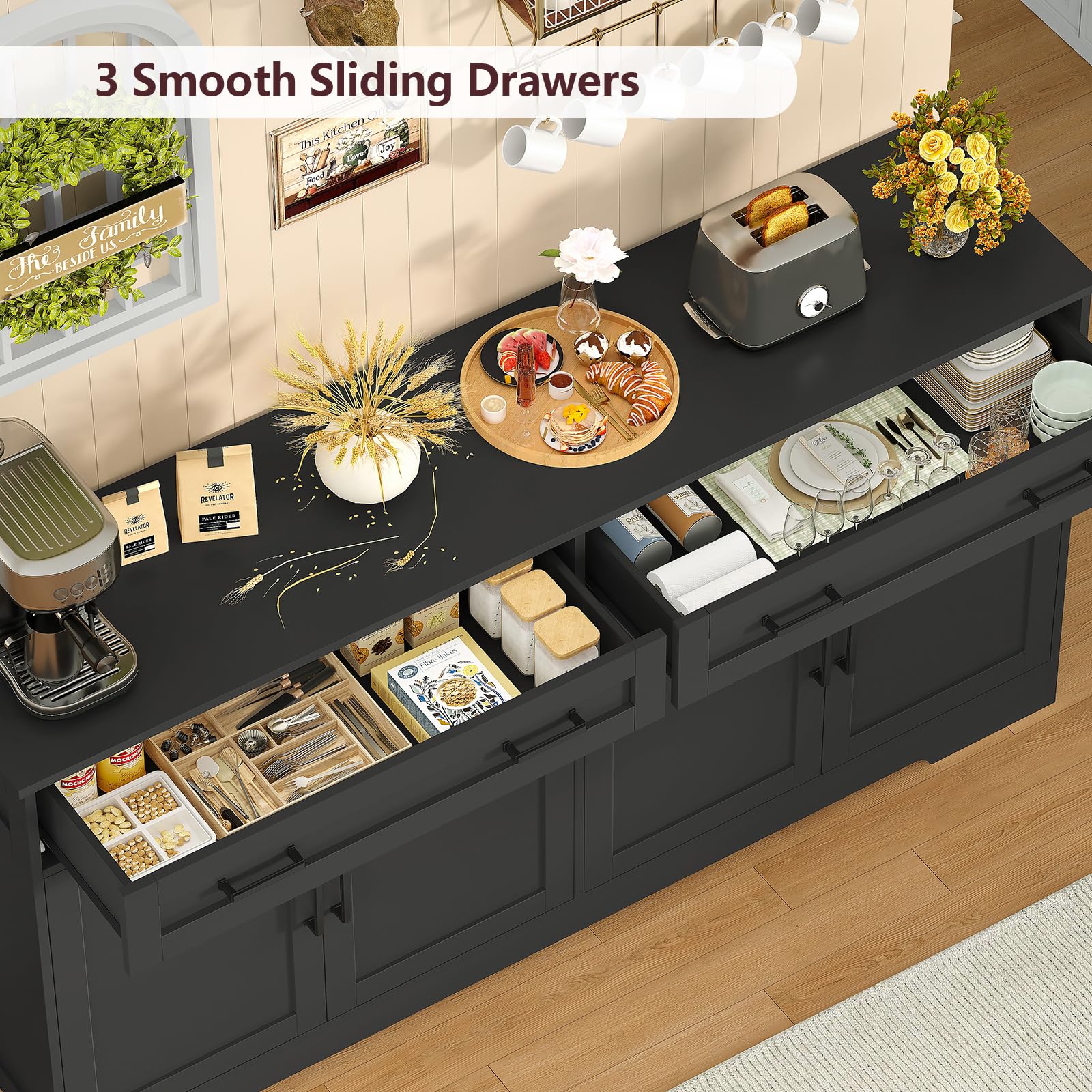 63" Buffet Cabinet with Storage