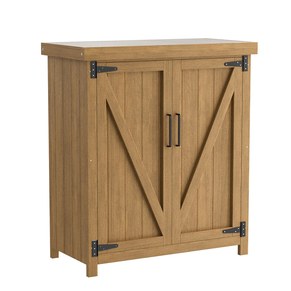 Weatherproof Outdoor Storage Cabinet, HIPS Waterproof Cabinet, Teak
