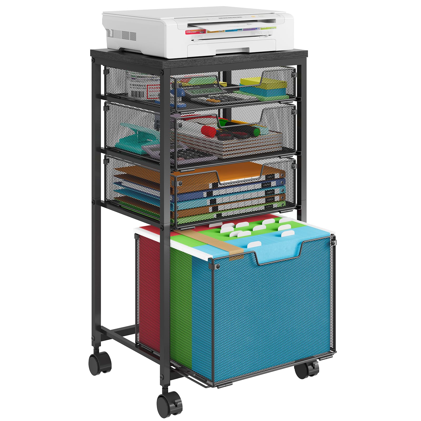 Rolling File Cabinet with 4 Drawers
