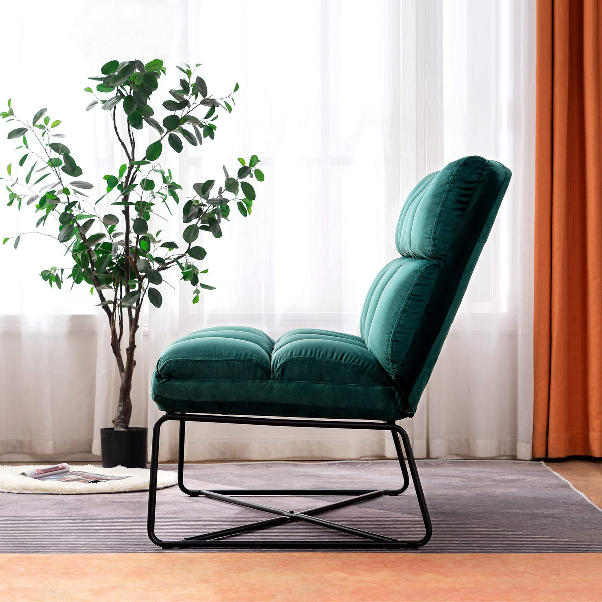 Velvet Armless Loveseat