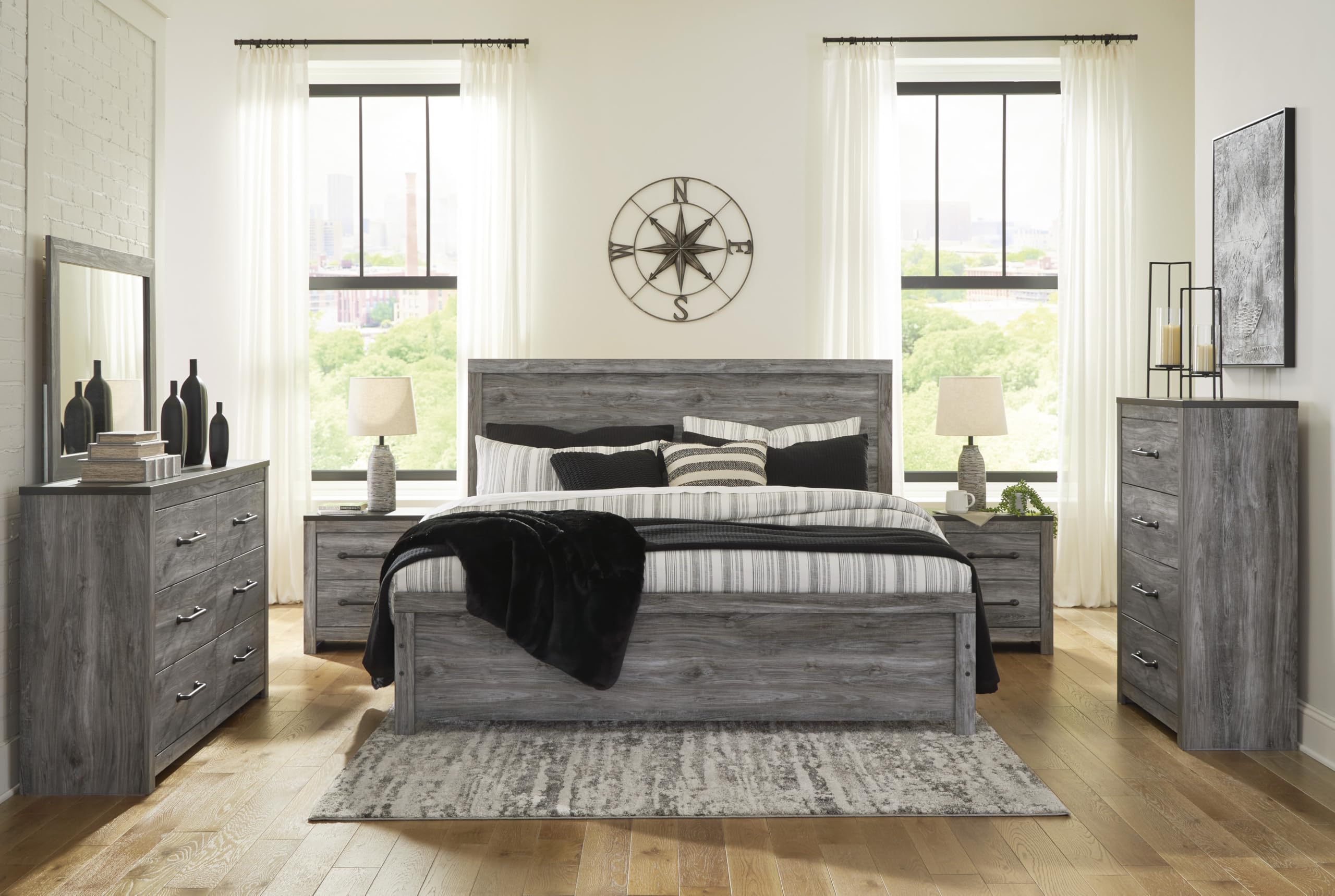 Signature Design by Ashley Bronyan Contemporary 6 Drawer Dresser, Gray