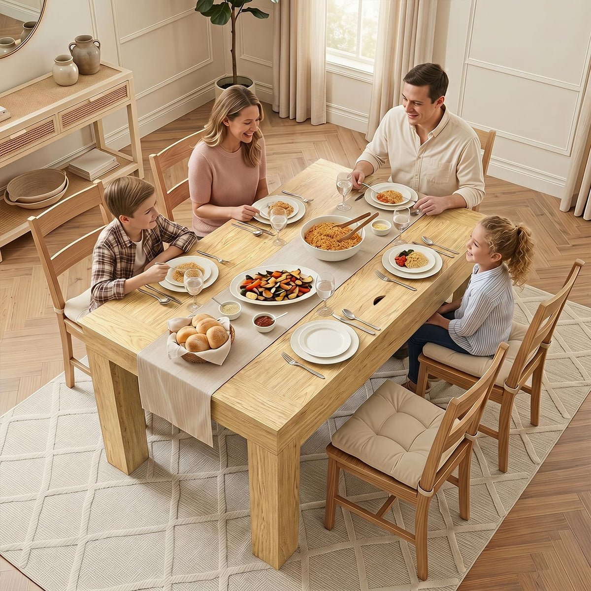 Zevemomo Board Game Table for 4-6 Players, 2-in-1 Gaming Dining Table