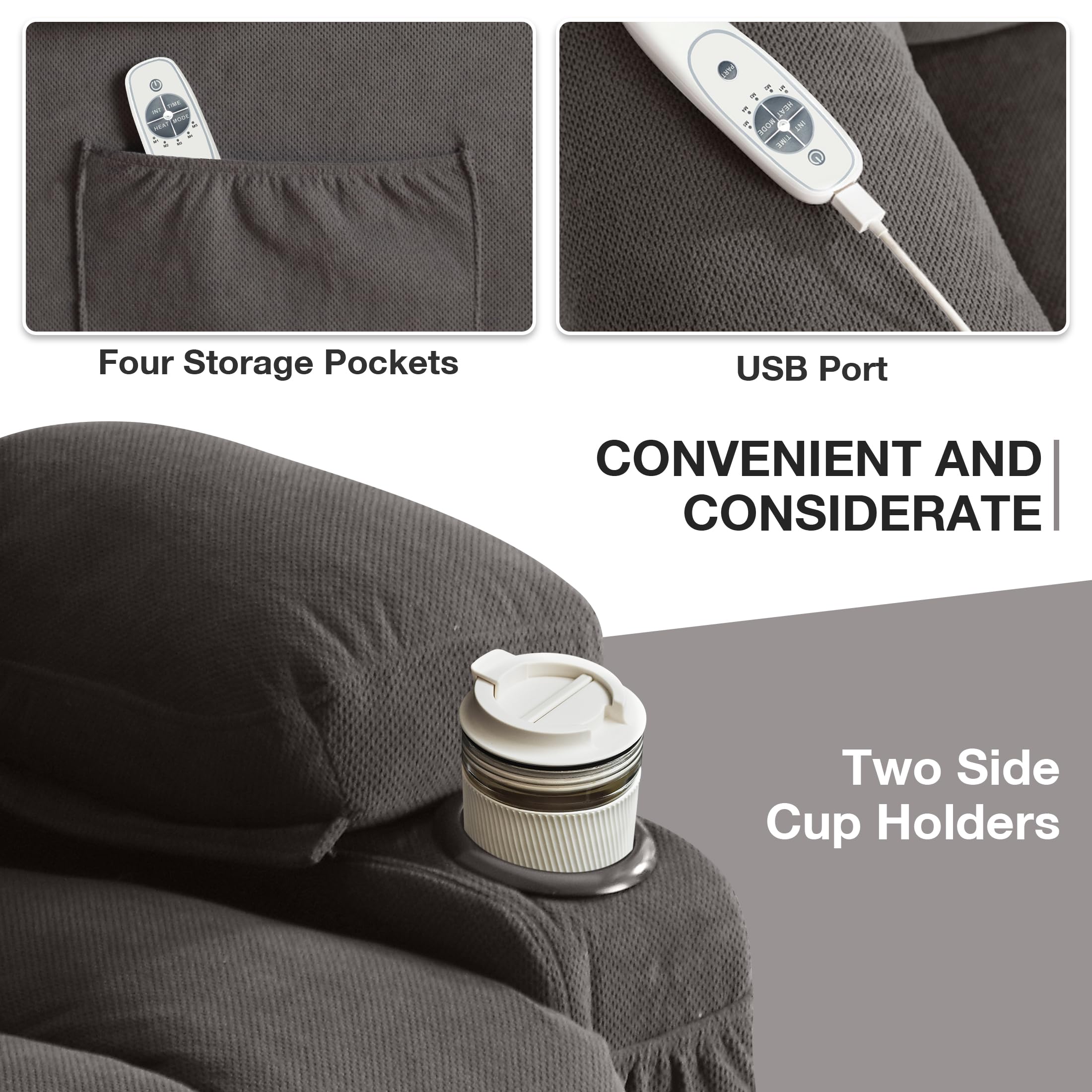 Power Lift Recliner Chair with Massage & Heat
