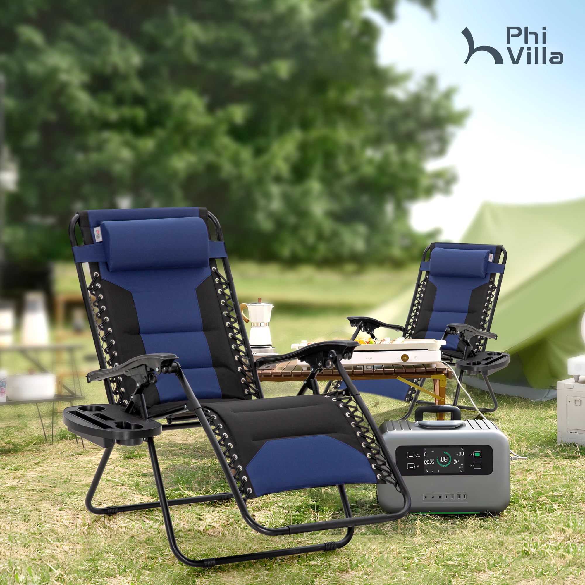 Zero Gravity Chair Set of 2 – Oversized Padded Recliner