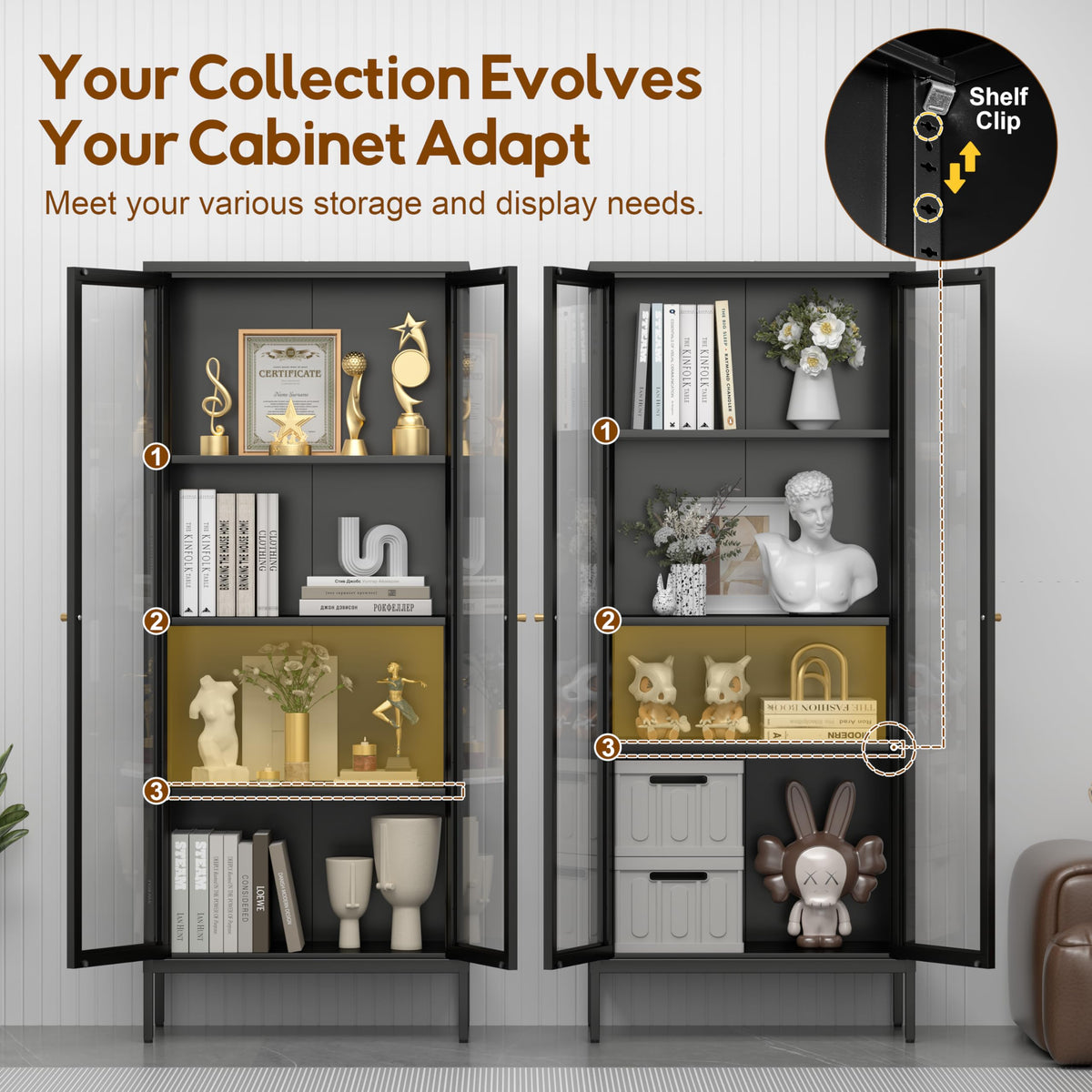 4-Tier Glass Display Cabinet