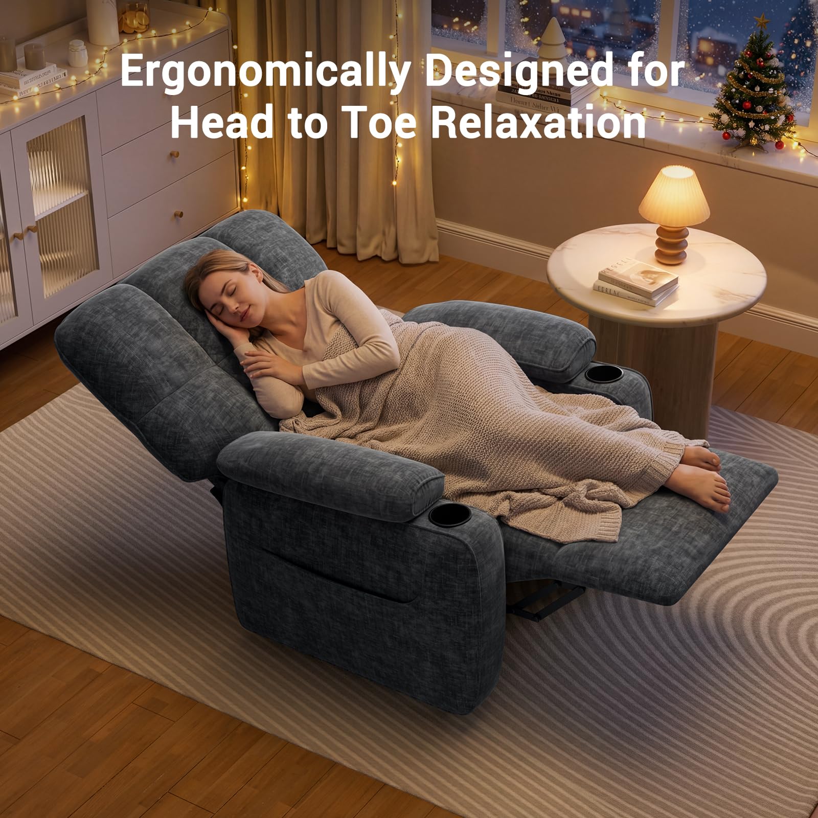 Power Recliner Chair with Cup Holder & USB Port