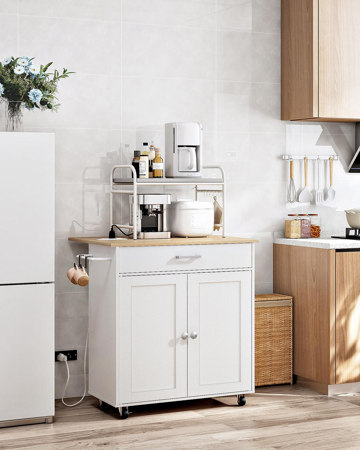 Drop-Leaf Rolling Kitchen Island