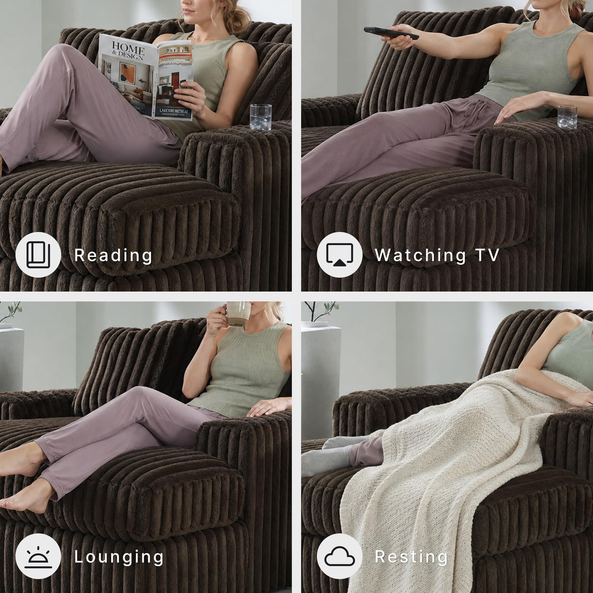 Oversized Corduroy Chaise Lounge