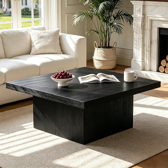 Square Wood Coffee Table 35.4"