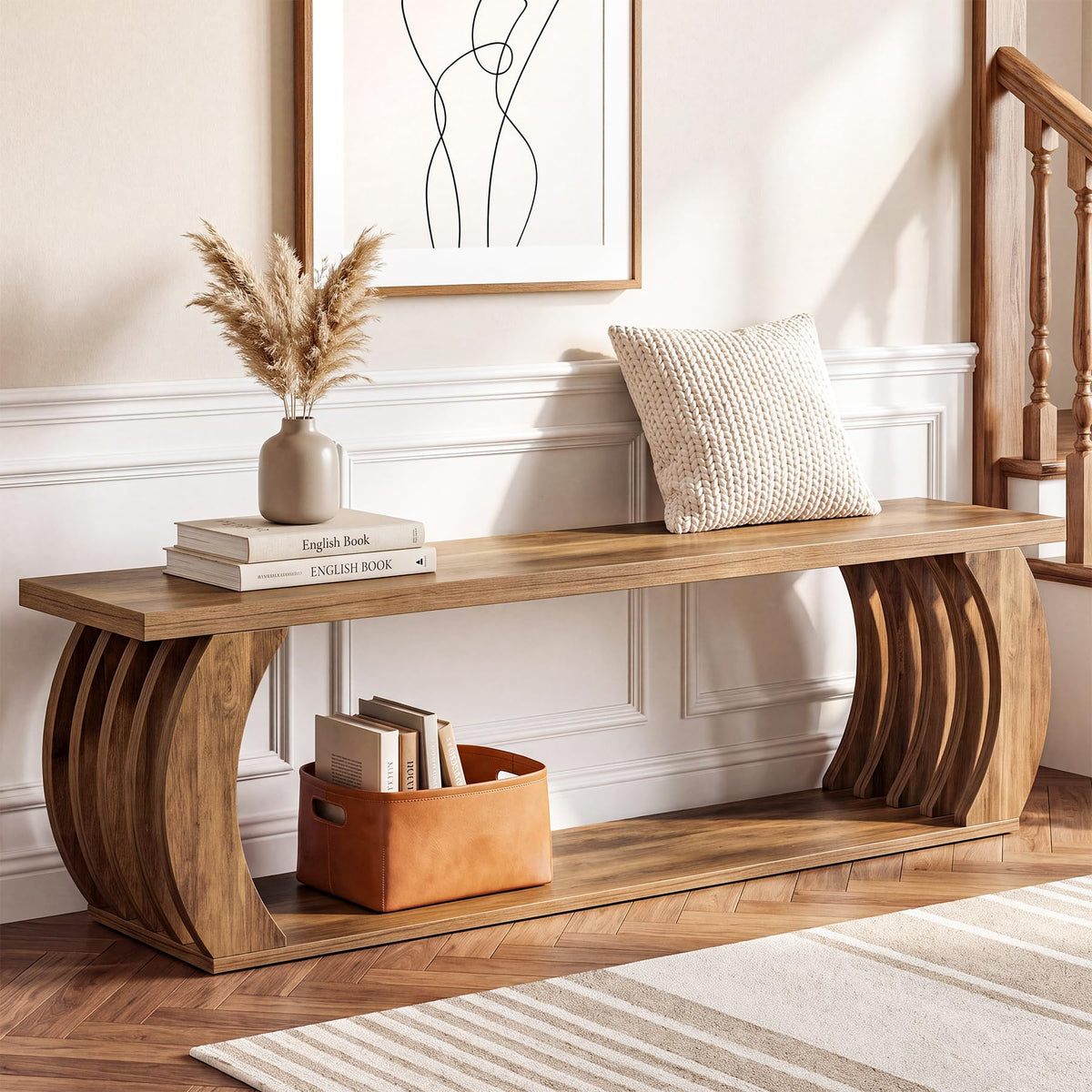 Farmhouse Entryway Storage Bench