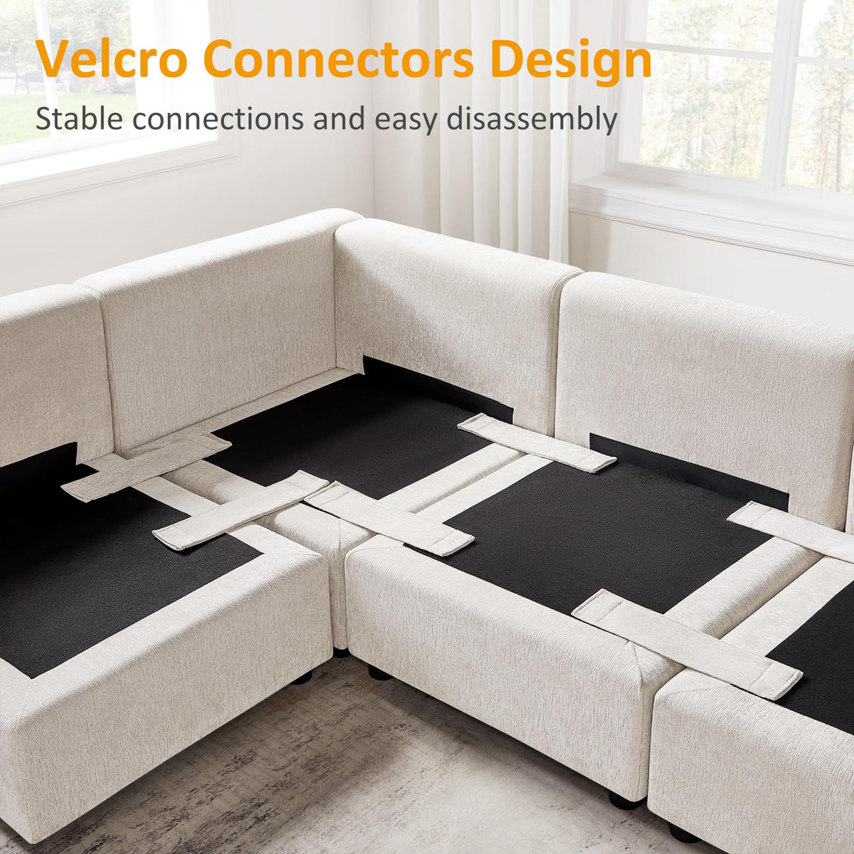 Chenille Modular Ottoman