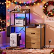 2-Drawer File Cabinet with LED Lights