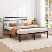 Metal Platform Bed Frame with Headboard & Under-Bed Storage