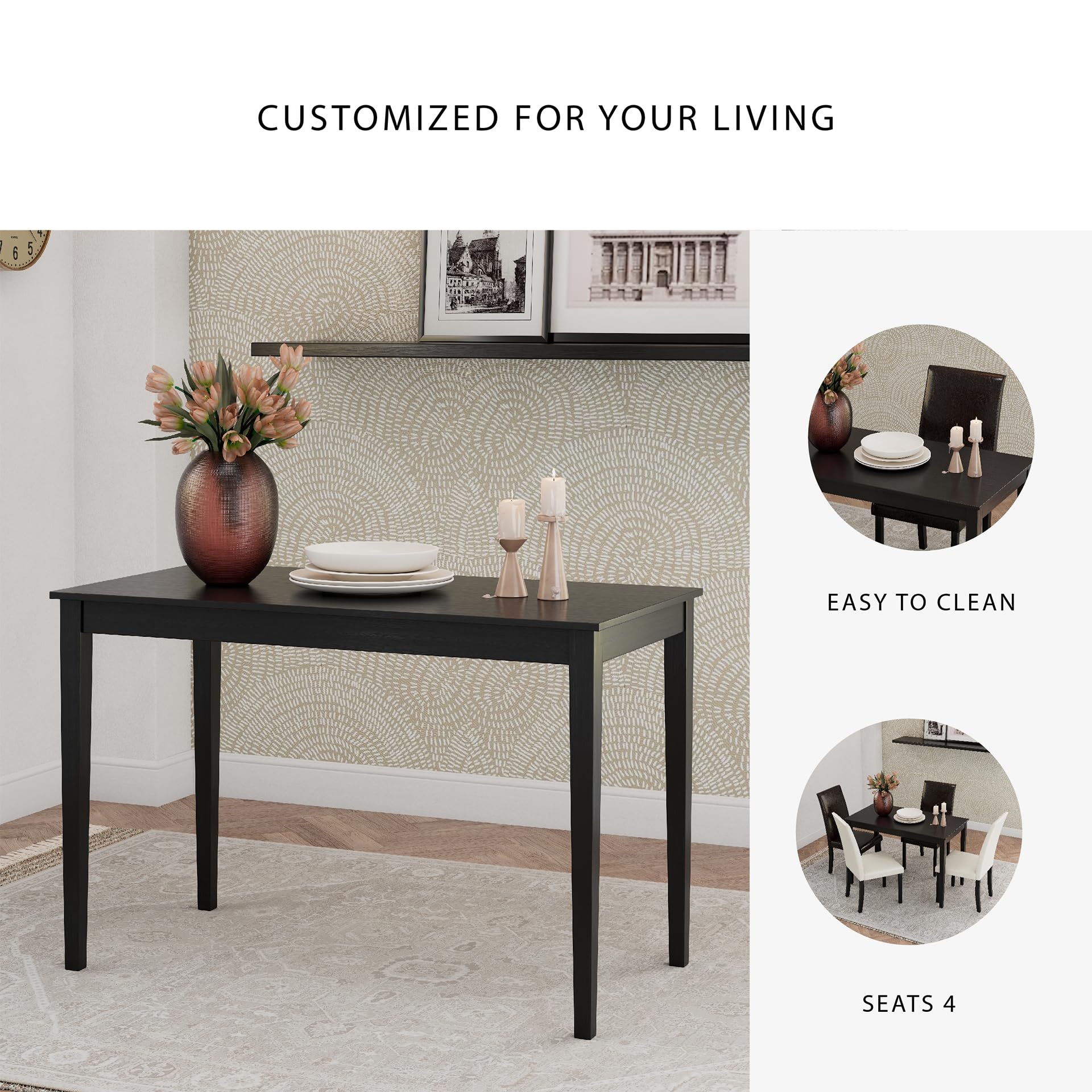 Rectangular Dining Table – Almost Black